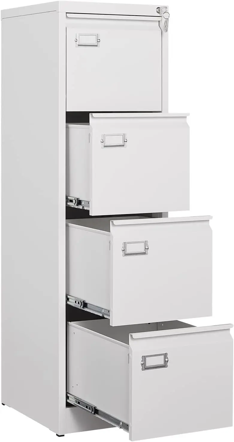 Filing Cabinets for Home Office, Metal Vertical File Storage Cabinet with Lock, Locking File Cabinet for A4 Legal/