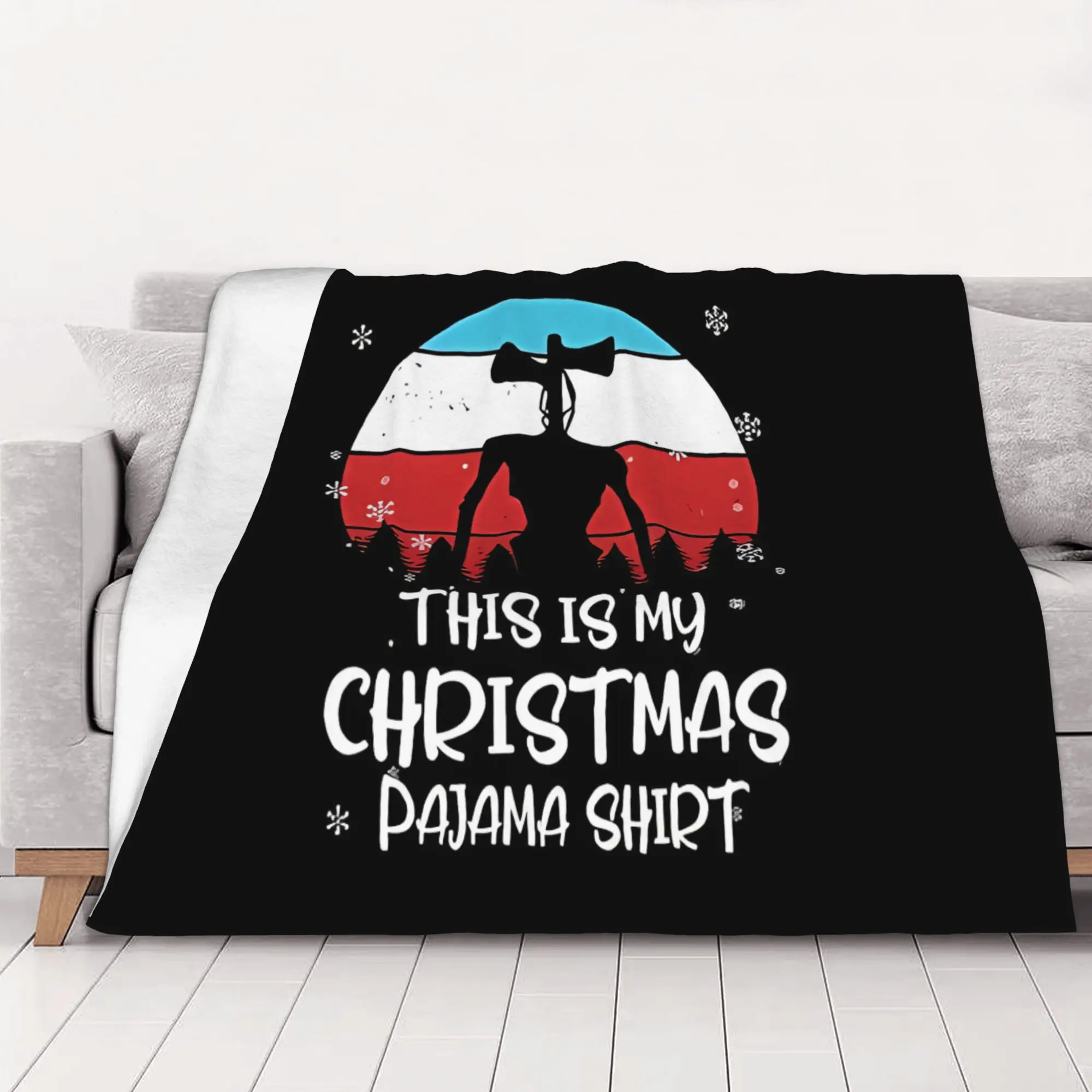1PC home Cutecore This Is My Christmas Siren Head Blanket Super Cosy Plush Home Living Room Sofa halloween