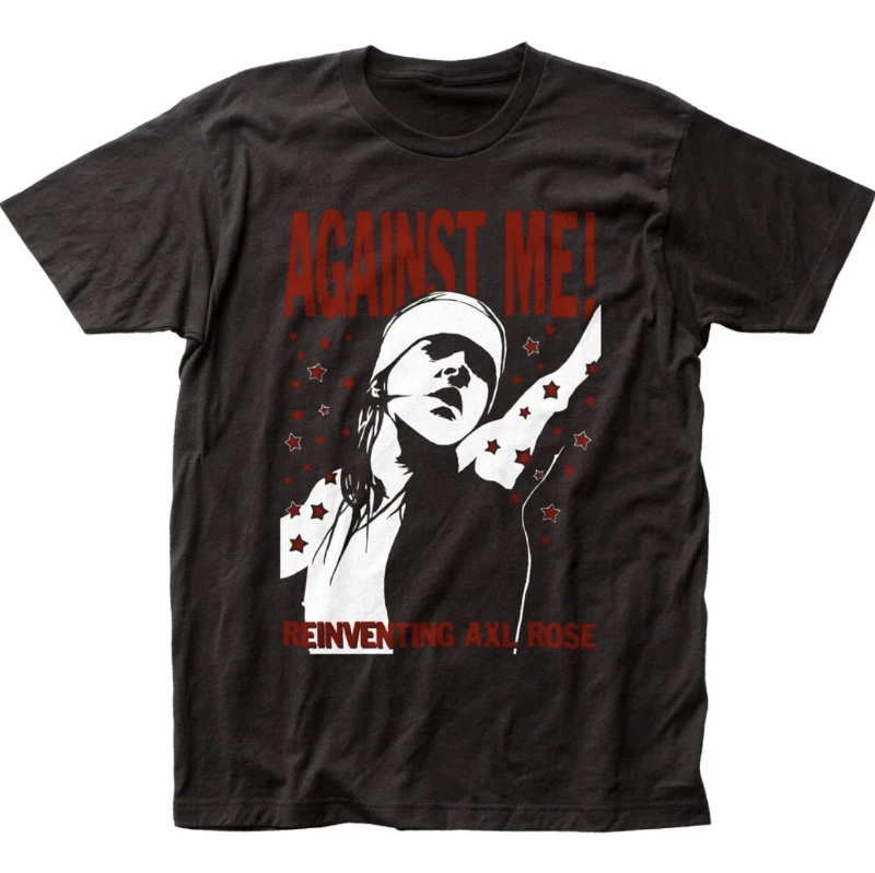 Against Me band reshapes Axl Rose T-shirt - Classic punk rock band fan T-shirt Casual loose streetwear shirt  oversized t shirt