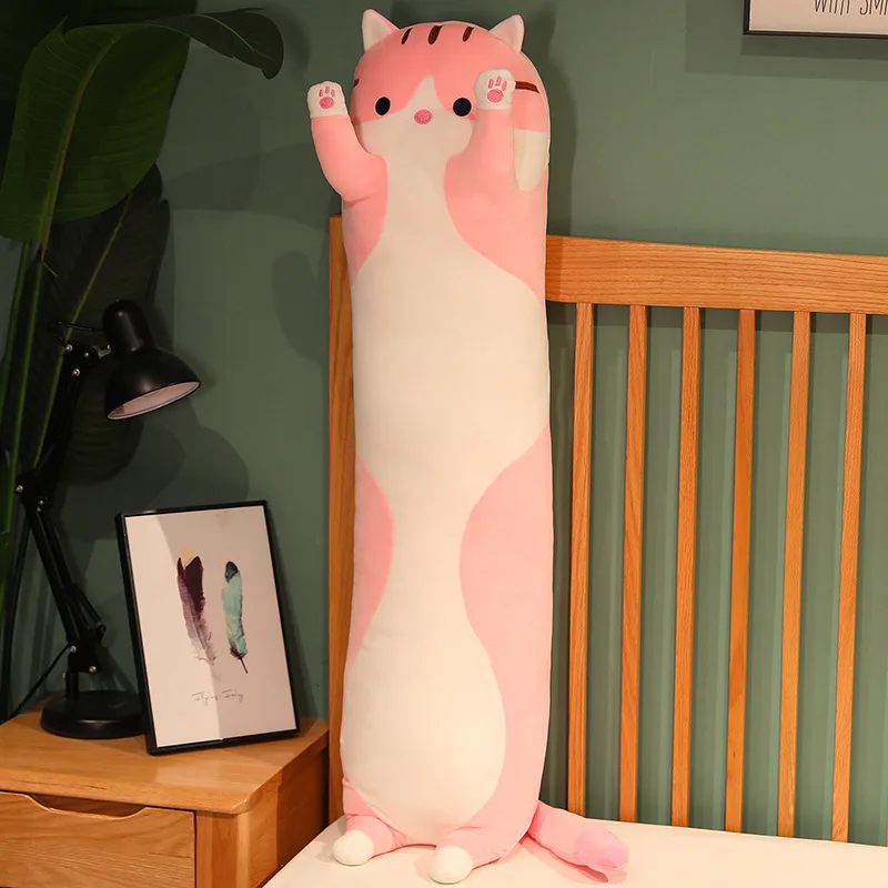 NONE 50/70/90/110/130 cm Lustige Freude Nette Weiche Lange Katze Plüsch Spielzeug Pause büro Nickerchen Kissen Bett Schlaf Wohnkultur Puppe für Kinder Mädchen Geschenk 7
