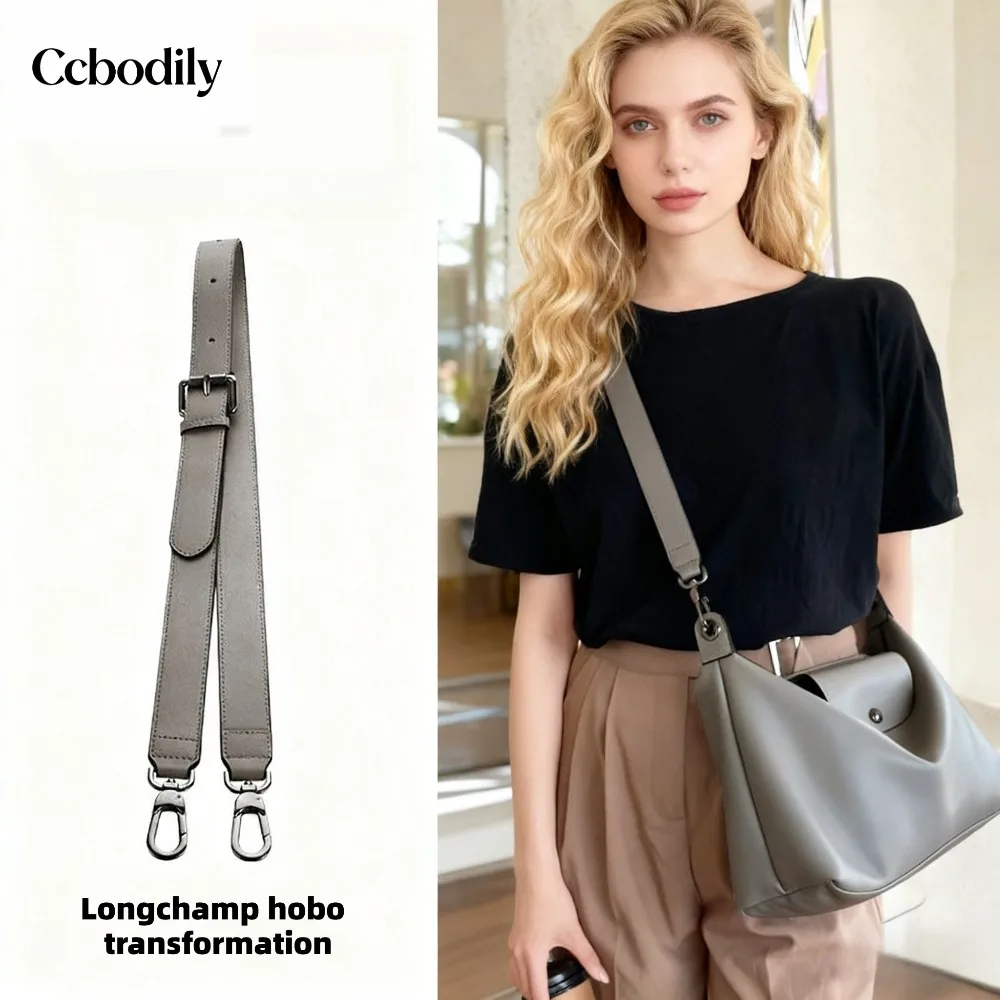 Adjustable Bag Strap Replacement Genuine Leather Crossbody Shoulder Strap Extender for Longchamp Hobo Luxury Handbags