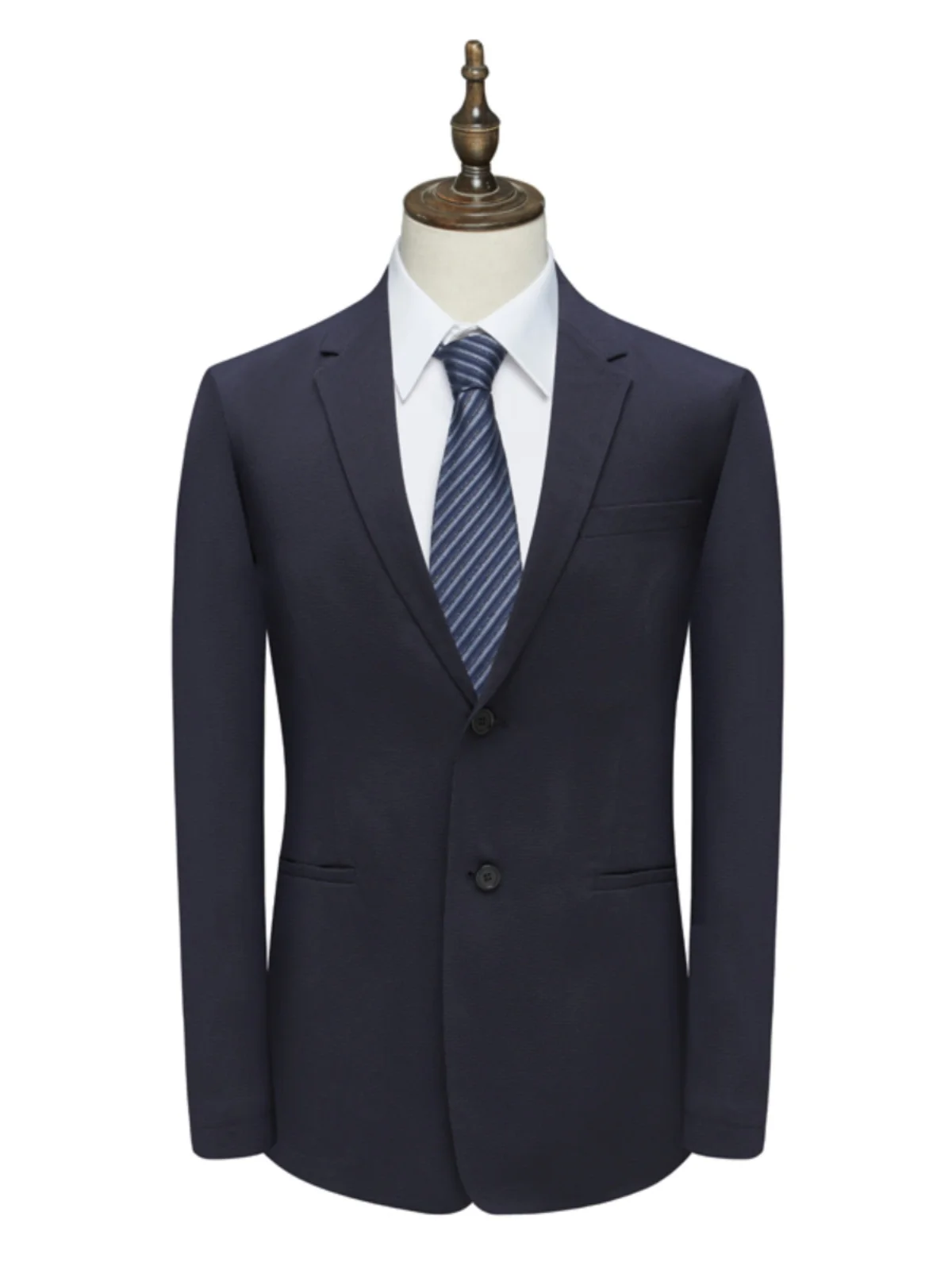 

Men's Casual Busin Suit AB2 SF Two Button No Split Stand Fit Regular Thin Long Sve Faion Urban Sle