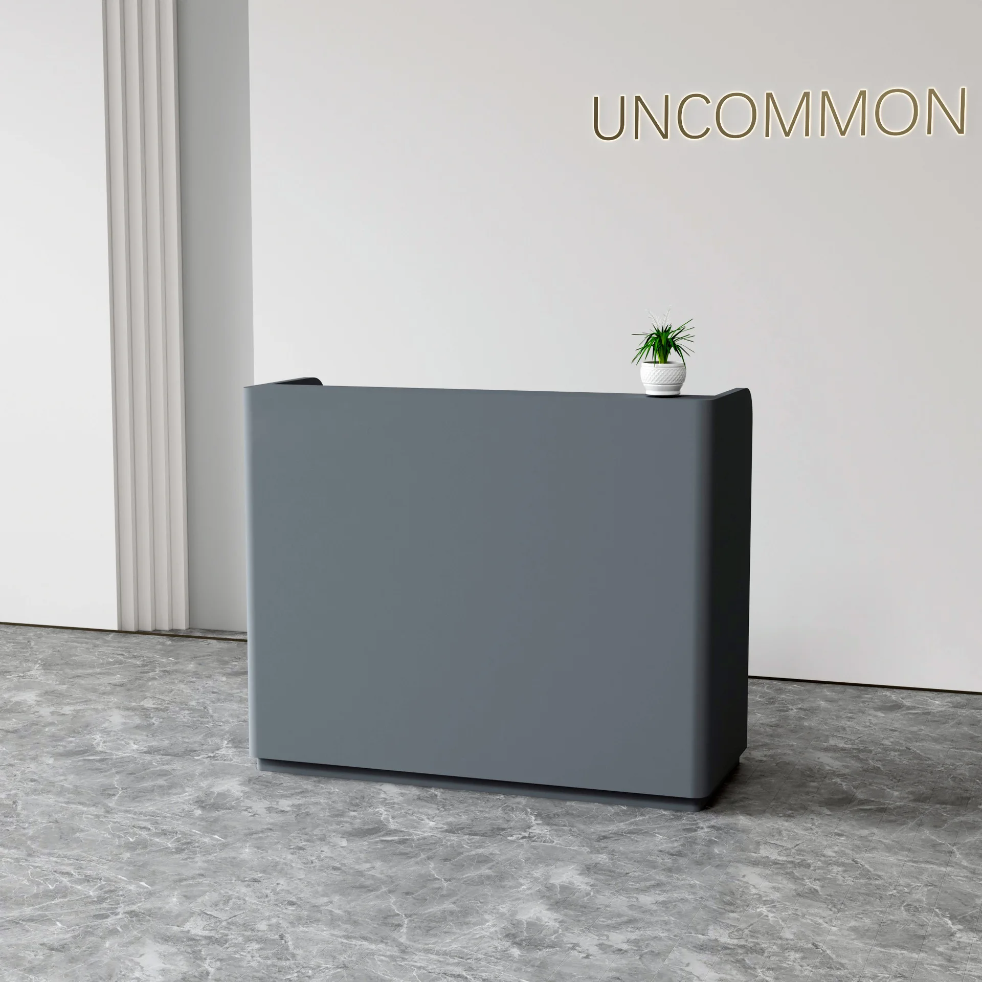 Small checkout page store gray bar clothing store beauty salon restaurant company simple reception desk consultation front desk