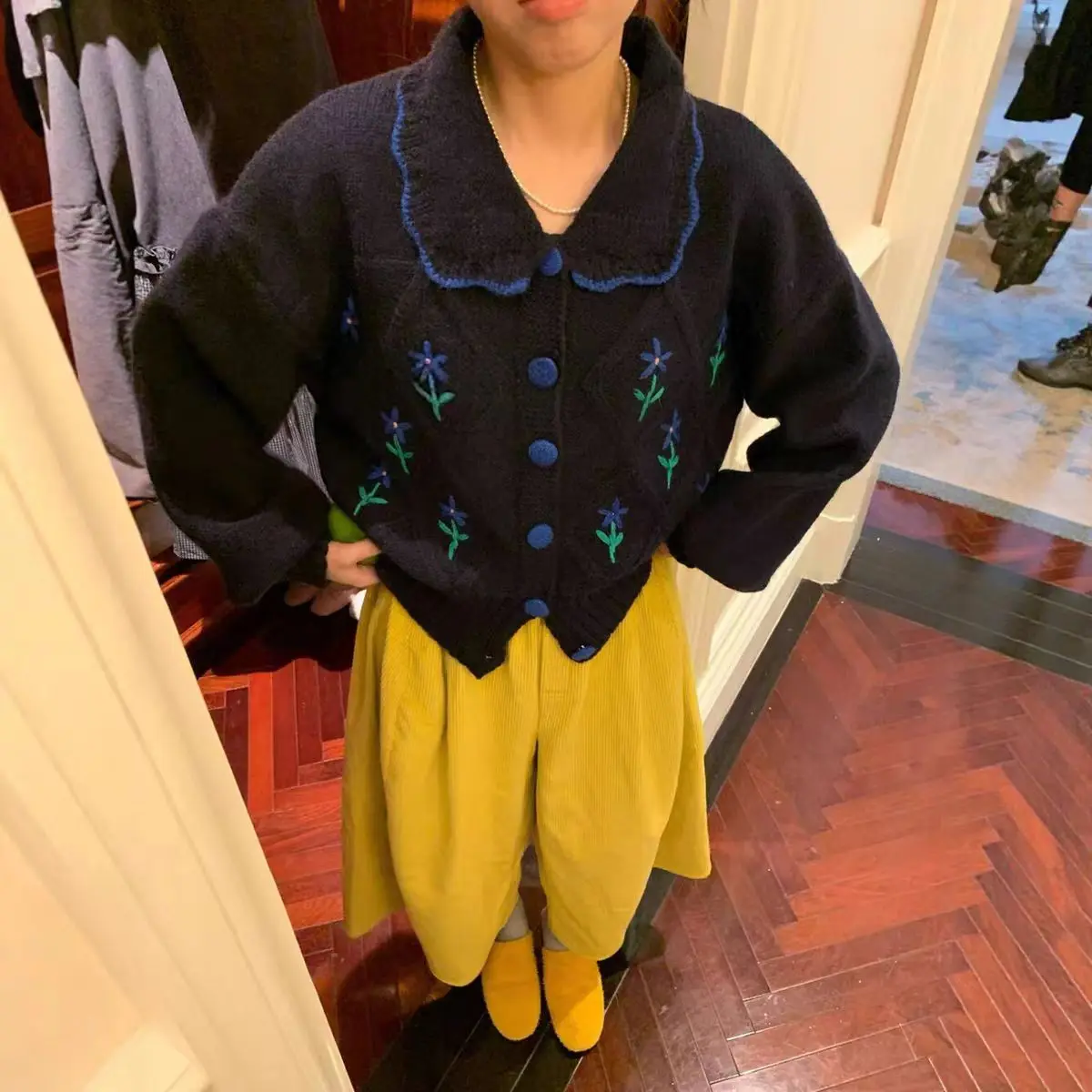 Zoete bloemen gebreide vest trui dames zwaargewicht Thi warme lente herfst winter Faion Koreaanse Sle regular fit top