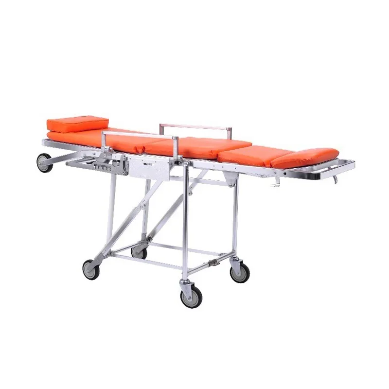 

Folding Medical Emergency Body Stretcher Bed With Wheels For Hospitals
