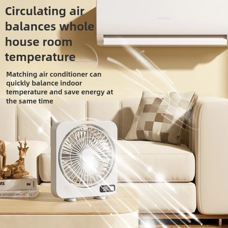 Мини-настольный вентилятор, портативный кондиционер, USB перезаряжаемый цифровой настольный вентилятор, воздушный охладитель, настольные вентиляторы для комнаты, дома