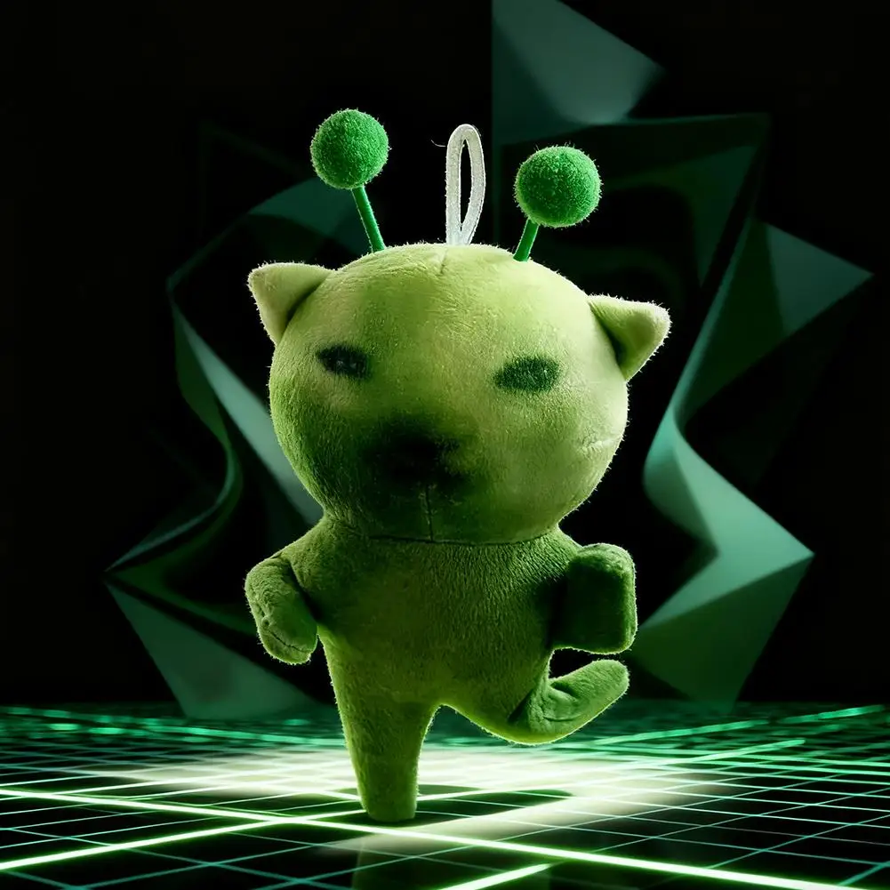 Jouet en peluche à effet spécial chat alien vert, poupée de chat, pendentif de chat, poupée, cadeau de compagnon spécial de forme variable drôle et créatif