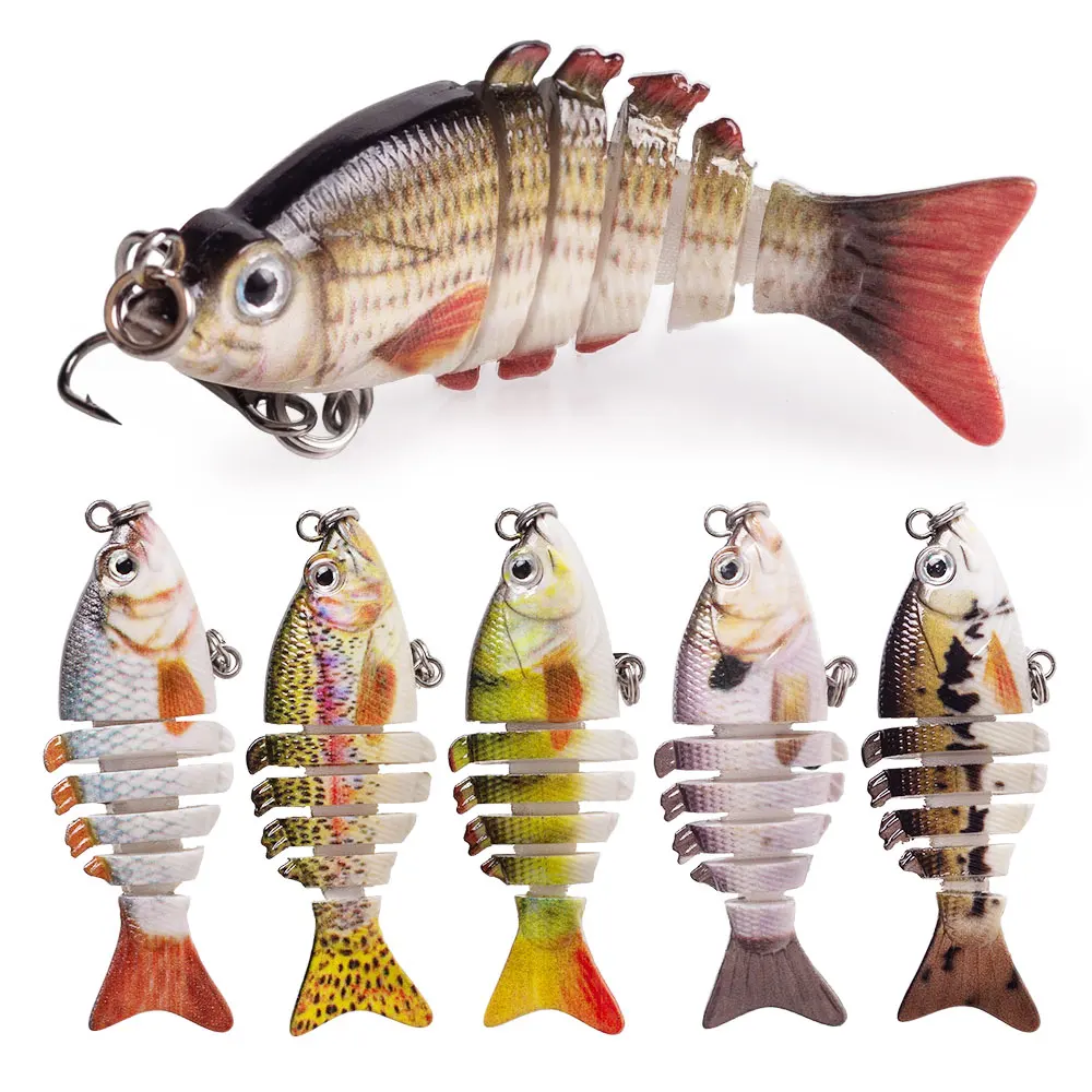 

Hanlin 5cm 2.5g Mini Multi Jointed Fishing Lures Hard Swimbait 6 Segments Flexible Bait Bionic Crankbait Bass Tackle