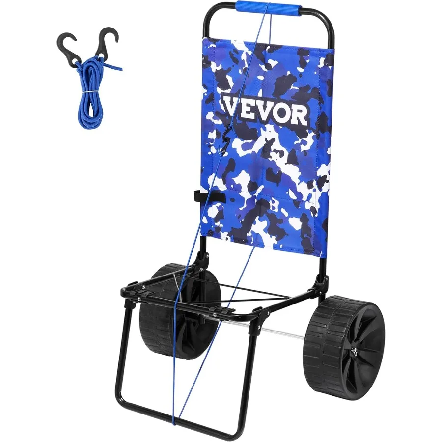 

Heavy Duty Folding Sand Cart with Big Wheels for Beach Picnic Camping Fishing Gardening 15.4 x 15.7 Cargo Deck 10 PE Solid Whee