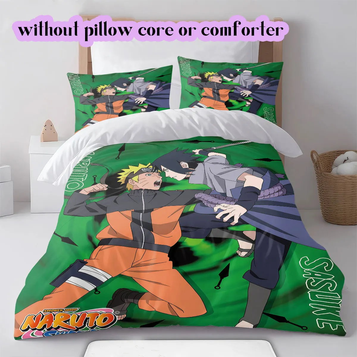 Naruto anime Soft and Comfortable Duvet Cover, Children's Bedding Set Gift, Extra Large Size, Various Sizes Available