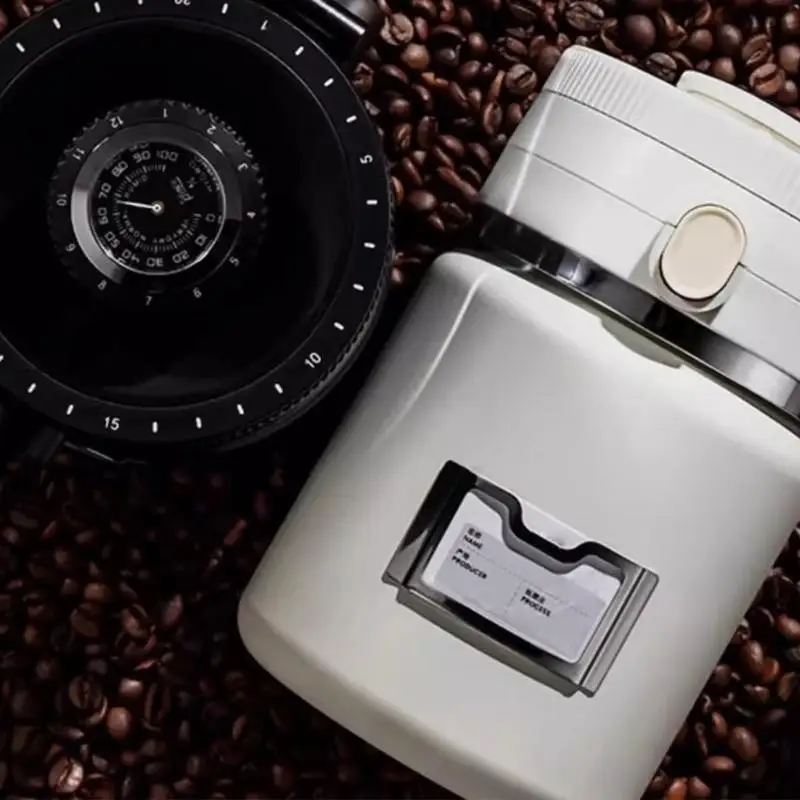 Coffee Storage Canister, 304 Metal Vacuum Lid Container with Moisture Display and Measuring Spoon for Counter Use D2RD view 3