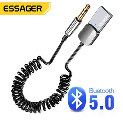 Essager Wireless Bluetooth 5.0 Receiver Adapter Handsfree Car Speaker 3.5mm Jack Aux Audio Music for Car Bluetooth Transmitter