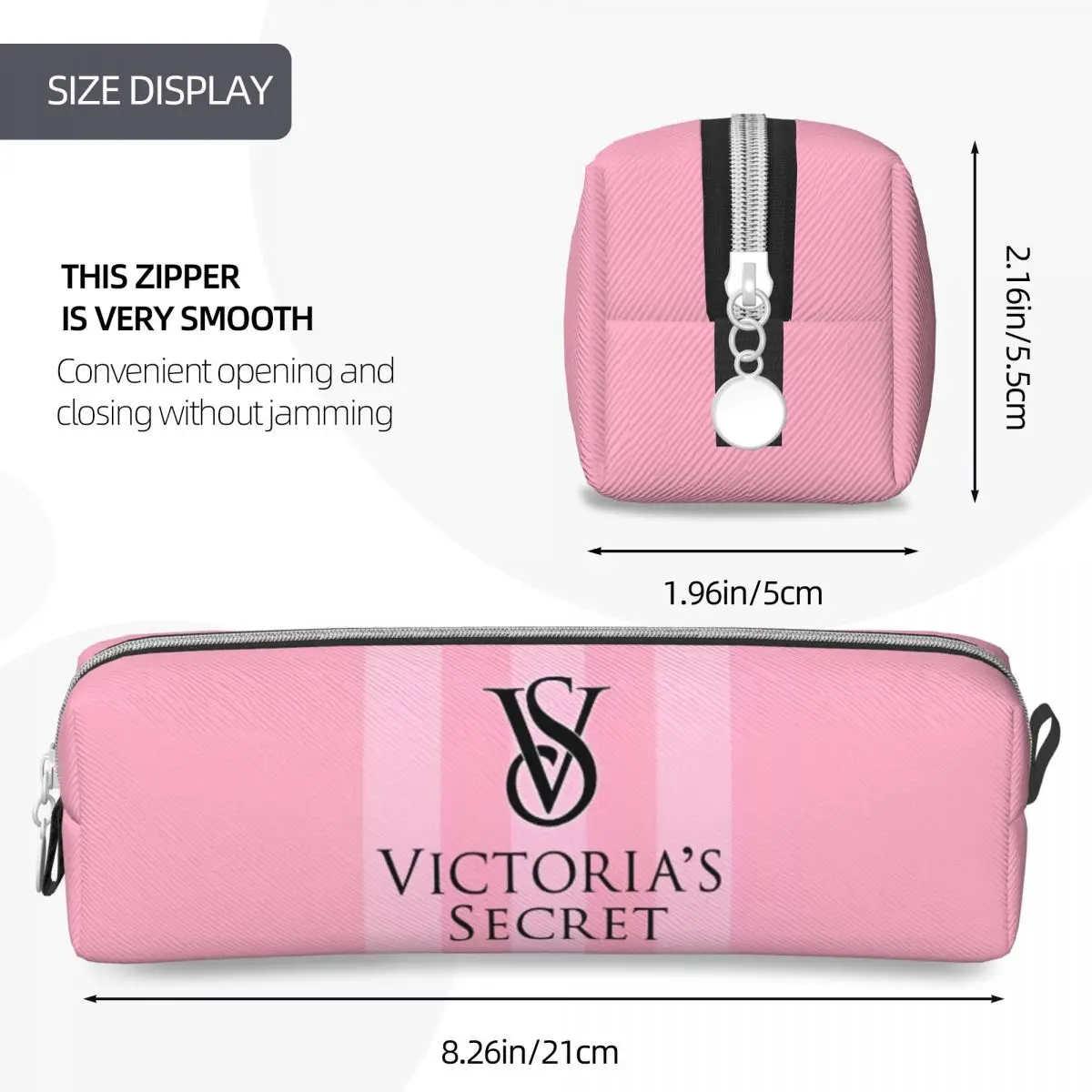 V-Victoria\'s S-Secret Stripe Pencil Cases Fun Pen Bag Student Large Storage Students School Gift Pencil Box