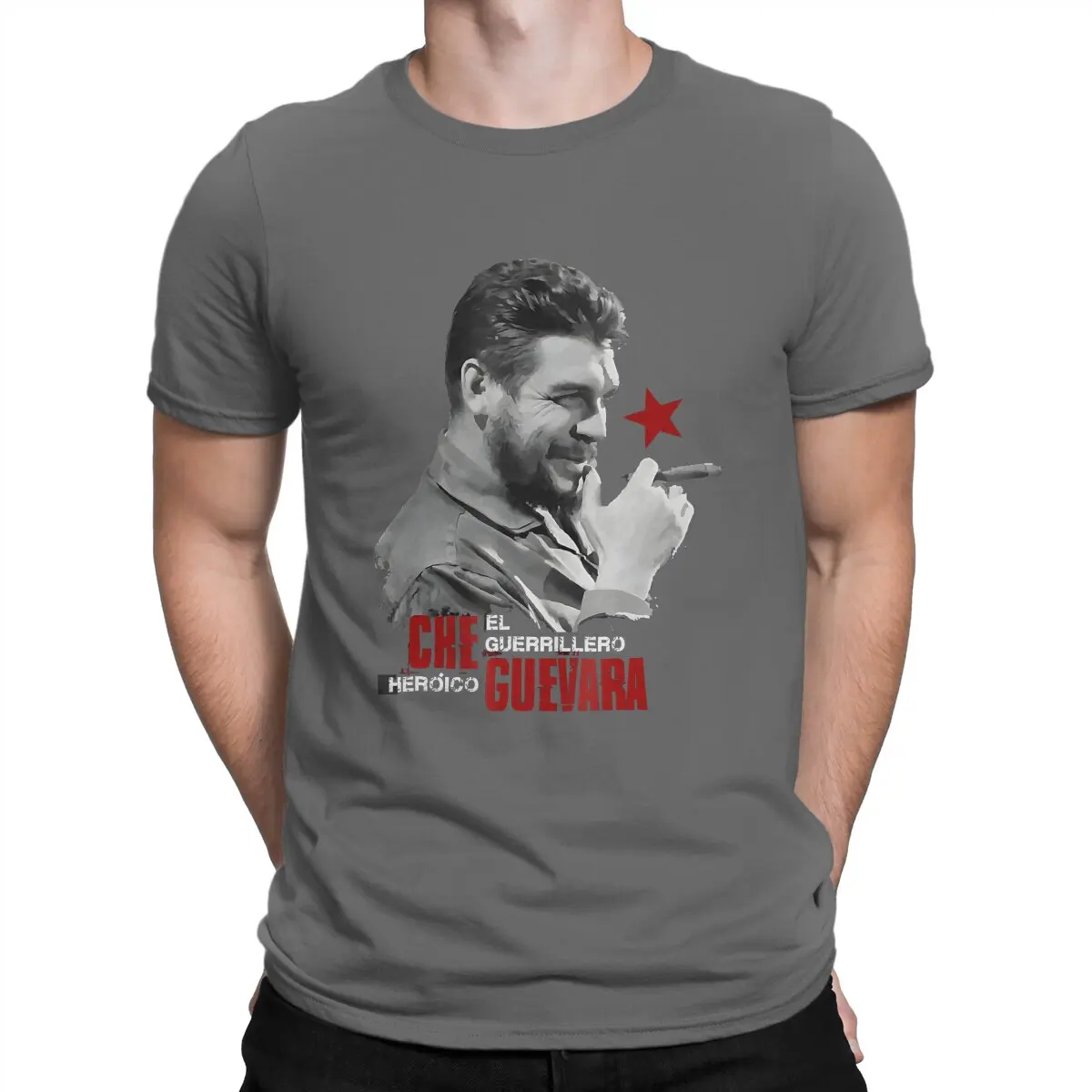 Men\'s Smile T Shirts Che Guevara Cotton Clothing Vintage Short Sleeve Round Collar Tee Shirt Summer T-Shirt