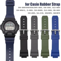 Sport Rubber Band for Casio DW-6900/5610/5600 Watchband Bracelet Metal Buckle 16mm Resin Men Women Replacement Strap Accessories