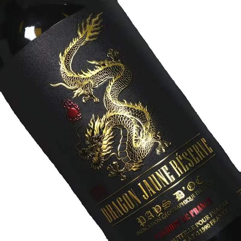 Custom Luxury Wine Label Roll｜Hot Stamping Silver｜Waterproof Embossed｜Red Wine Juice Beer