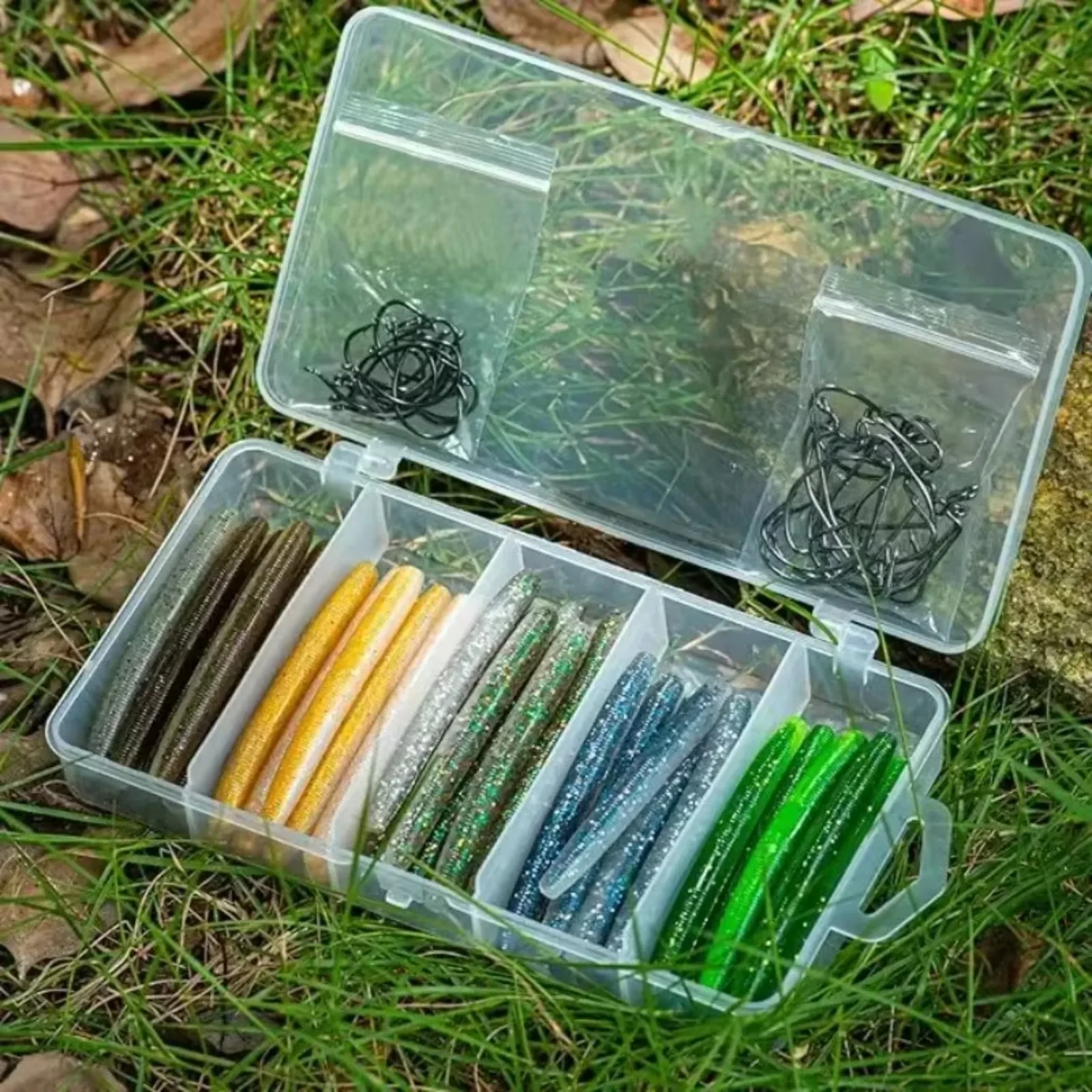 

Набор мягких рыболовных приманок Goture Wacky Worms # Крючки 2/0, 5 цветов, 7,2 см, искусственная приманка, рыболовный набор для ловли басса и карпа, Pesca