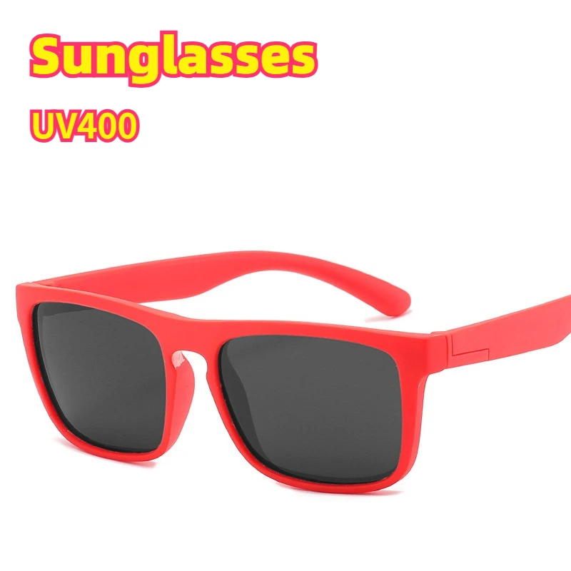 

New Vintage Square Frame Kids' Sunglasses Unisex Outdoor Comfortable Polarized Shades UV400 Travel and Fishing Glasses
