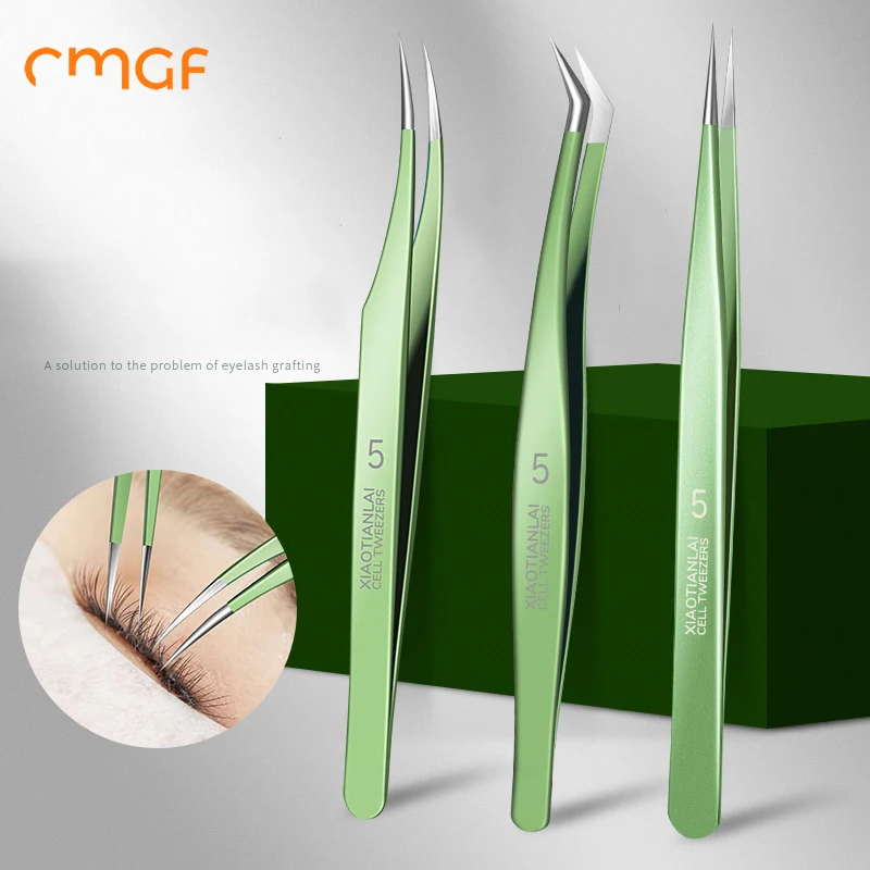 ملقط الرموش تطعيم وصق مقاطع الرموش المزيفة، مشابك ريش ذهبية عالية الدقة، مصممة خصيصًا لمصففي الشعر #1