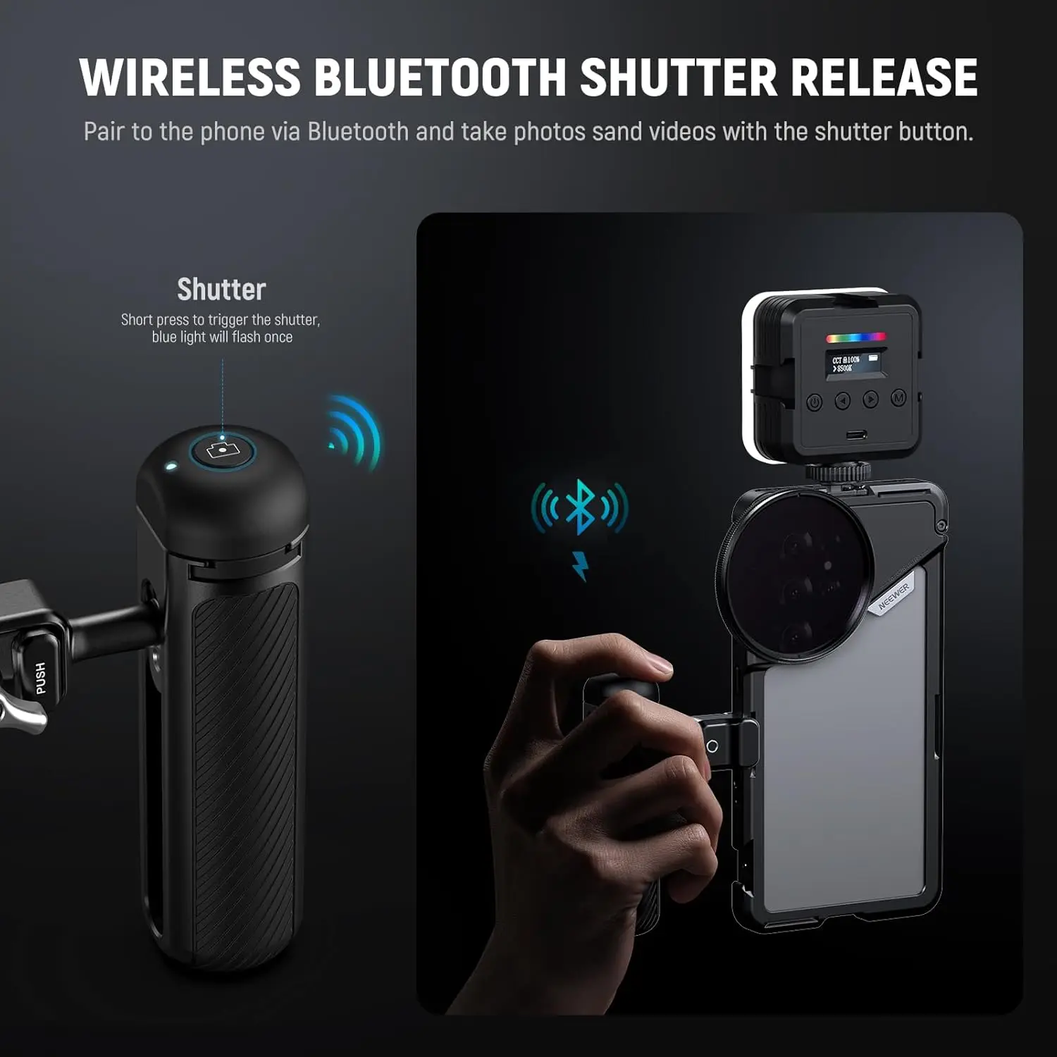 NEEWER حامل قفص الهاتف لهاتف Samsung Galaxy S25 Ultra، مثبت جهاز تصوير التسجيل بمقبض 2X، محول مرشح 67 مم