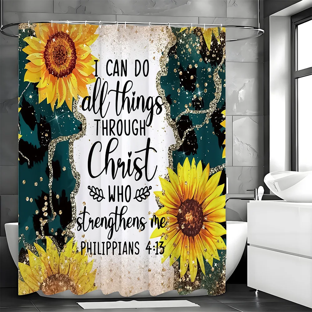 

Красивые подсолнухи, занавеска для душа, моющаяся грязеотталкивающая насадка для душа, водонепроницаемая полиэстеровая занавеска для ванны для домашнего декора