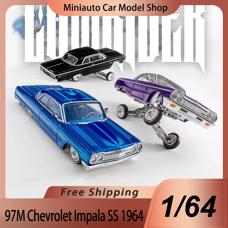 Novo estoque 97m modelo 1:64 chevrolet impparasi ss 1964 modelo de liga de carro edição limitada ornamento fundido em miniatura brinquedo personalizado presente