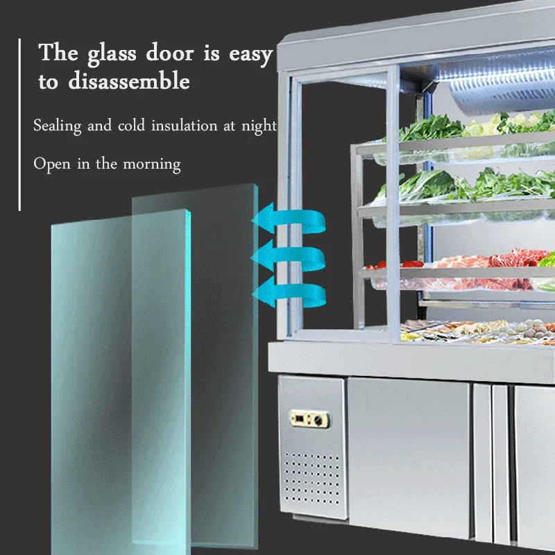 Vetrine per piatti illuminazione commerciale frigoriferi mobili per la conservazione della freschezza congelatore verticale per prendere alimenti congelatore verticale