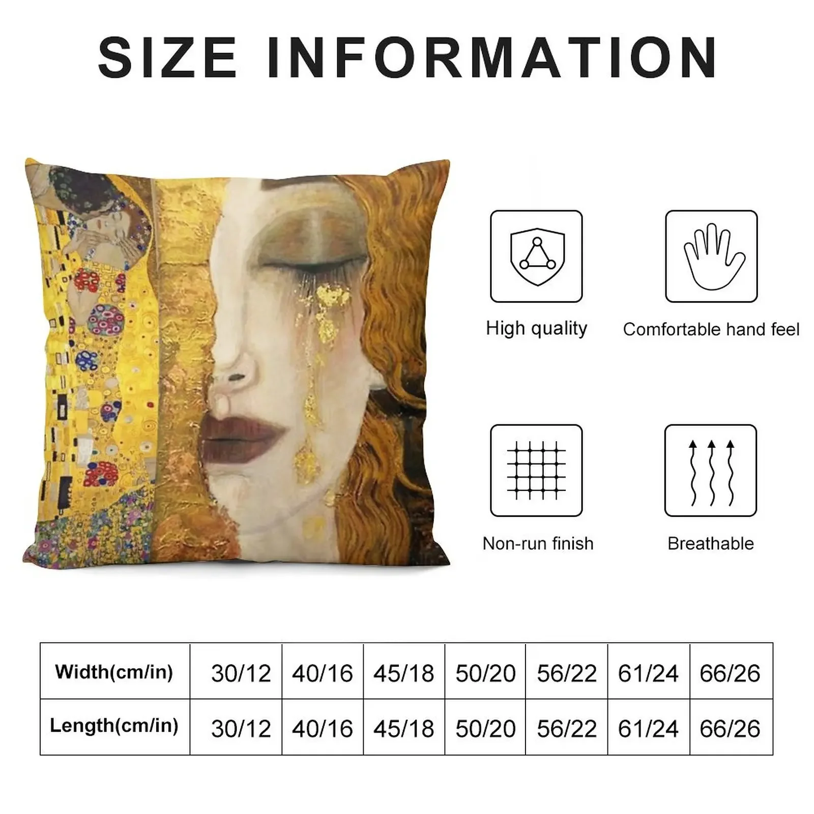 Golden tears - Gustav Klimt Throw Pillow Cushion Cover Sofa Covers pillow