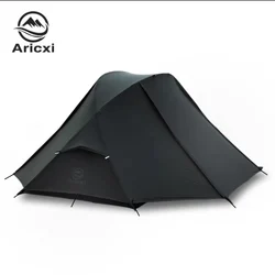 15D Lightweight Professional Camping Tent,1person Black Camping Trekking tent waterproof storm,Comes with double  Camping tarp