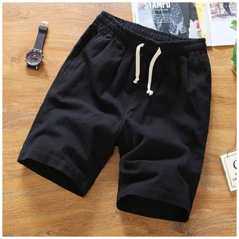 2026 Summer Men's Casual Beach Holiday Shorts Male Cotton Linen Comfortable Soft Short Pants Youth 10 Colors Plus Size M-7XL