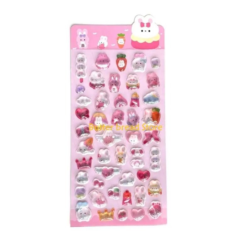 W89C Dimensional Glittering Sticker Suitable for Childrens Art Projects with Plastic Texture and Easy Reposition Feature