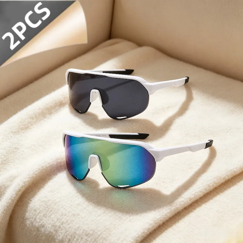 2‑Pack Futuristic Minimalist Glasses, Face‑Shaping, Decor for Head & Stack Wear, Ideal for Casual City Outings