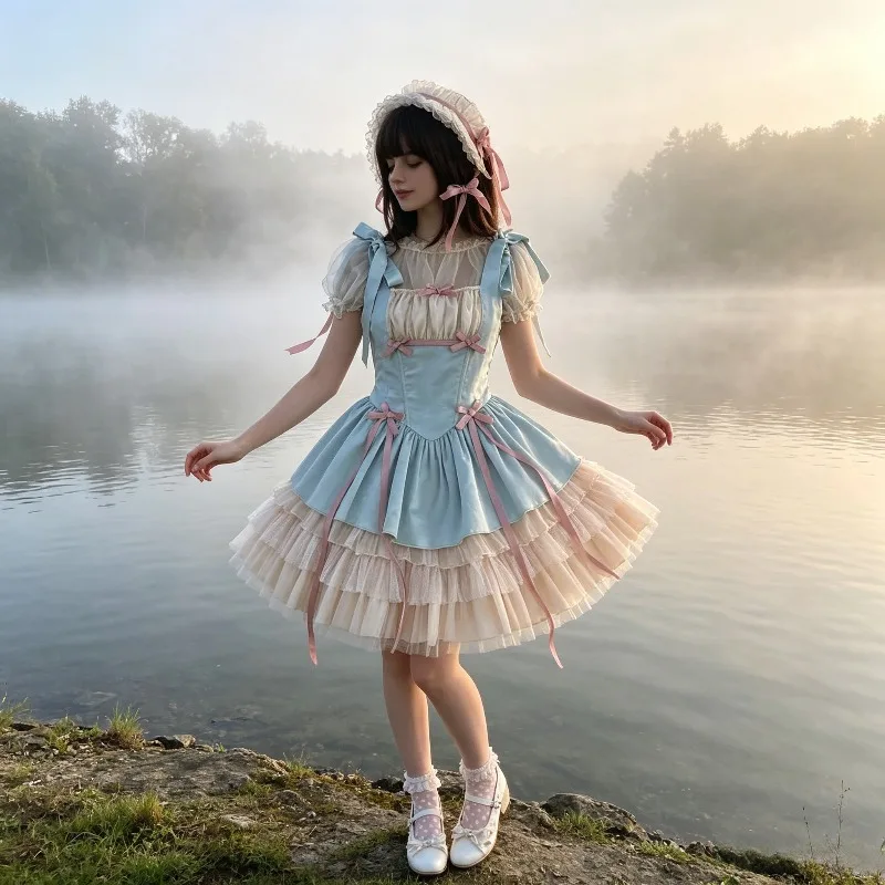 abito-lolita-estivo-stile-balletto-blu-menta-e-rosa-con-fiocco-gonna-a-strati-a-balze-stile-principessa-delicato-con-cerniera-laterale