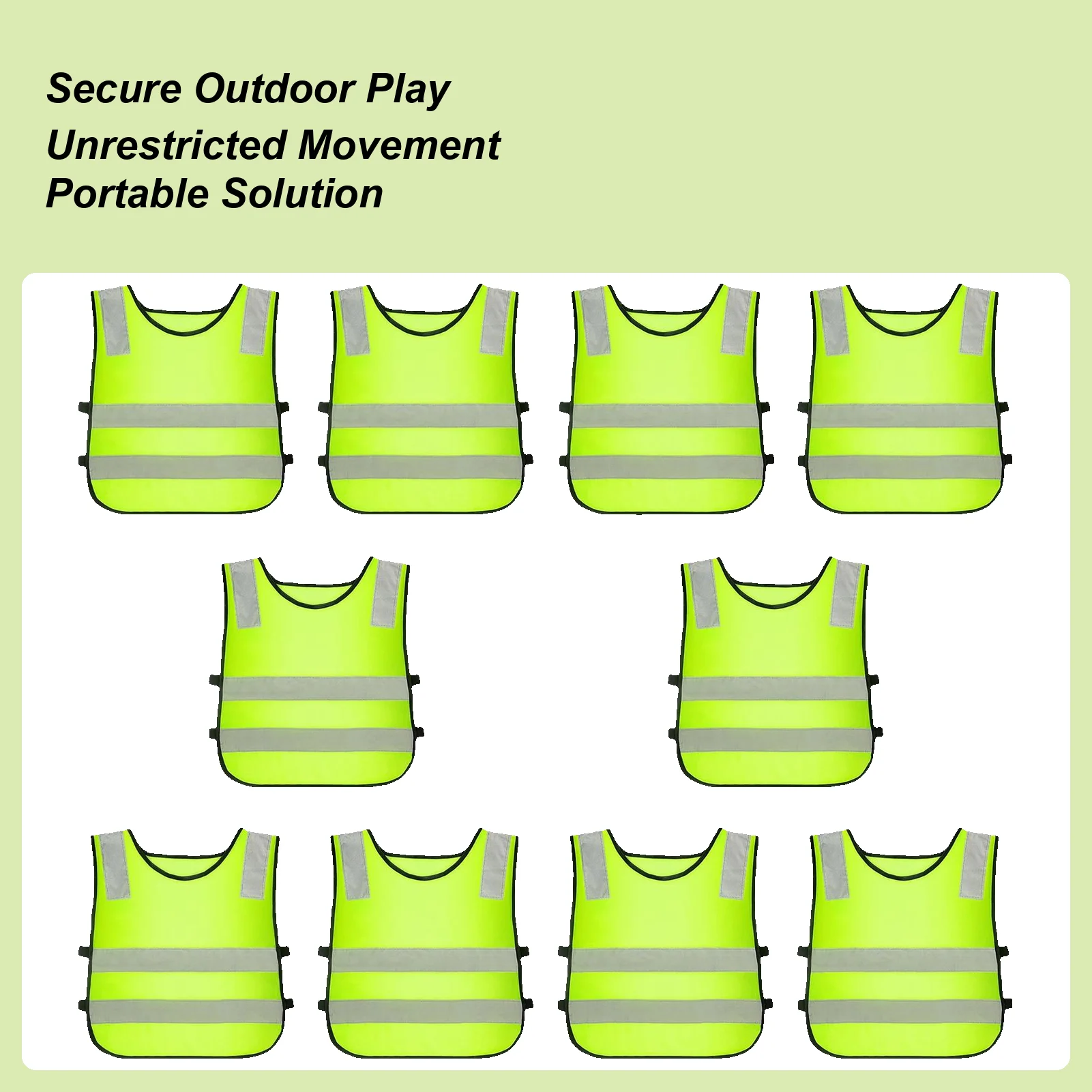 Kids Safety Vest 10 Pieces Traffic Clothes High Visibility Clothes For Traffic Walking Running Cycling Skiing Camping