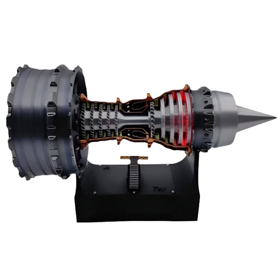 Mini Turbofan Engine Model kits Adjustable Speed Tail Flame Light Turbo Jet Aircraft Engine 3D Printing Toy