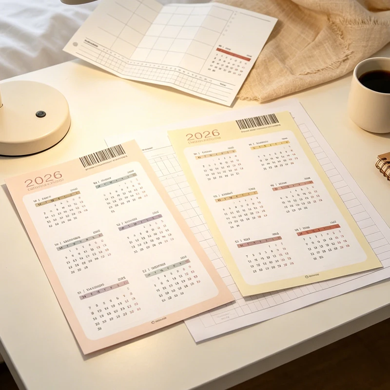 Fromthenon 2026 Calendar Stickers Traveller\'s Notebook Planner Journal Annual Calendar Stickers Office Stationery Supplies