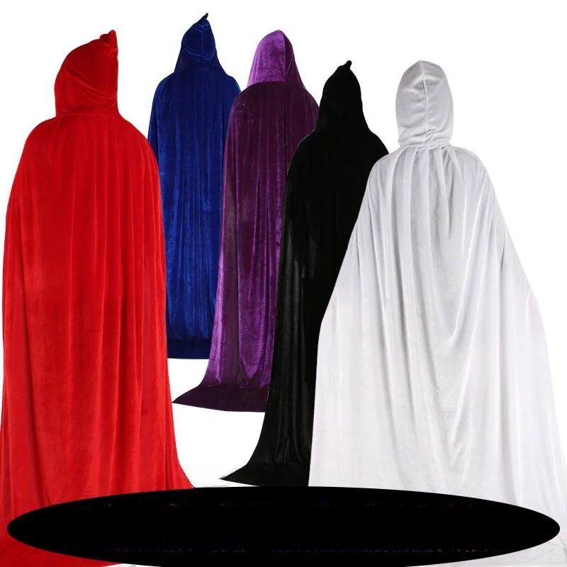 

Halloween Multicolor Velvet Cloak Witch Wizard Robe Children Adults Gift Soft Material Stage Performance Traditional Chinese ...