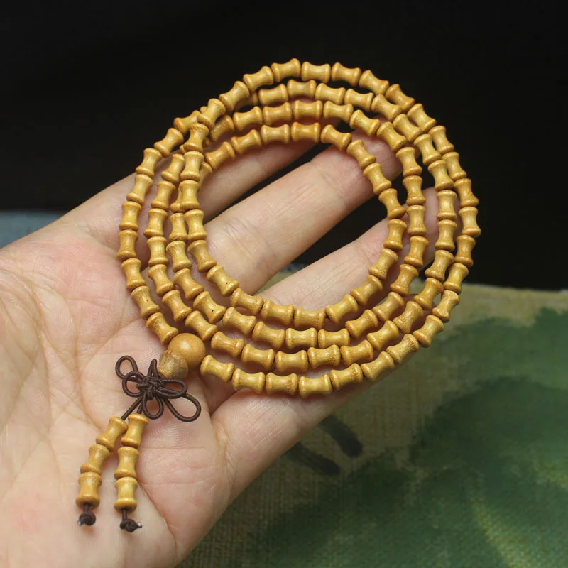 Green Sandalwood Bamboo Joint 4*7 Beads Bracelet Ebony Bracelet Men and Women Crafts Ornament Accessories Beads