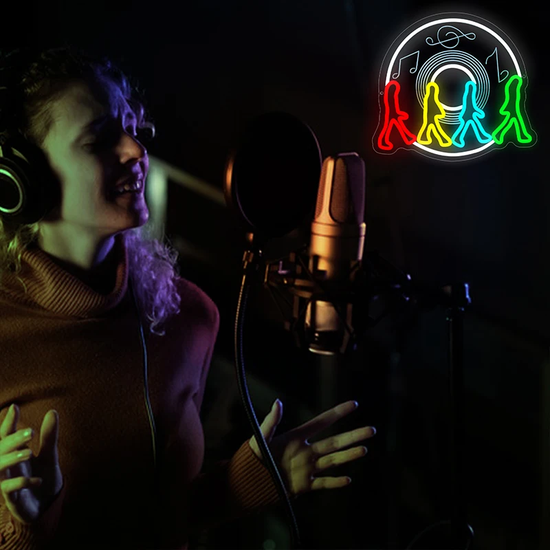 Insegna al neon Rock Band per decorazioni da parete Insegna al neon musicale illuminata per palcoscenici musicali Concerti Bar Camera da letto Festa Regali di compleanno di Natale