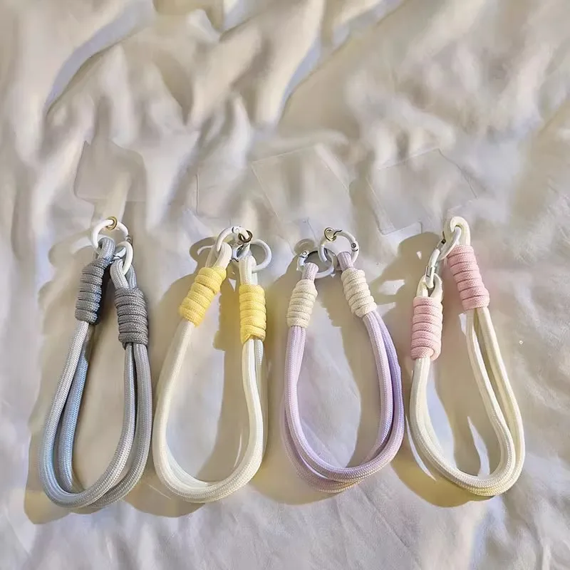 Ins Simple Style Mobile Phone Case Short Hand Rope Light Color All-match Wrist Strap Durable and Strong Key Chain Camera Hanging