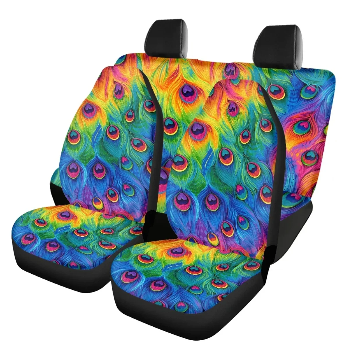 Peacock Feathers Women Car Seat Cover Comfortable Car Accessories Thick Vehicles Seat Covers Anti-Slip Truck Sedan Seat Cushion