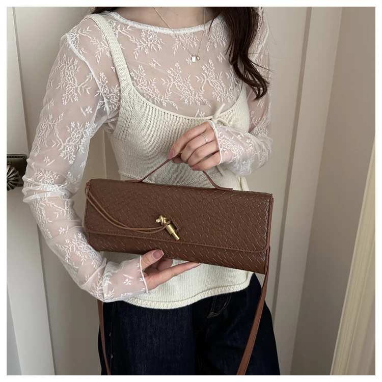 Bolso de Hombro Elegante con Textura Tejida, Estilo , Bolso de Mano para Cena, Bolso Cruzado para Mujer, Estilo Casua...