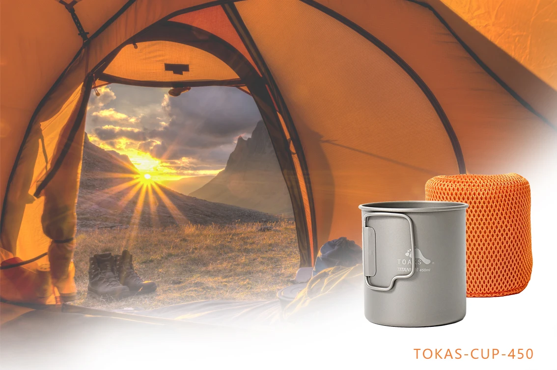 TOAKS Titan 450 ml Tasse Ultraleichte Version Outdoor Camping Ausrüstung Tragbare Tasse Becher Faltbare Griff Geschirr – Detail 4