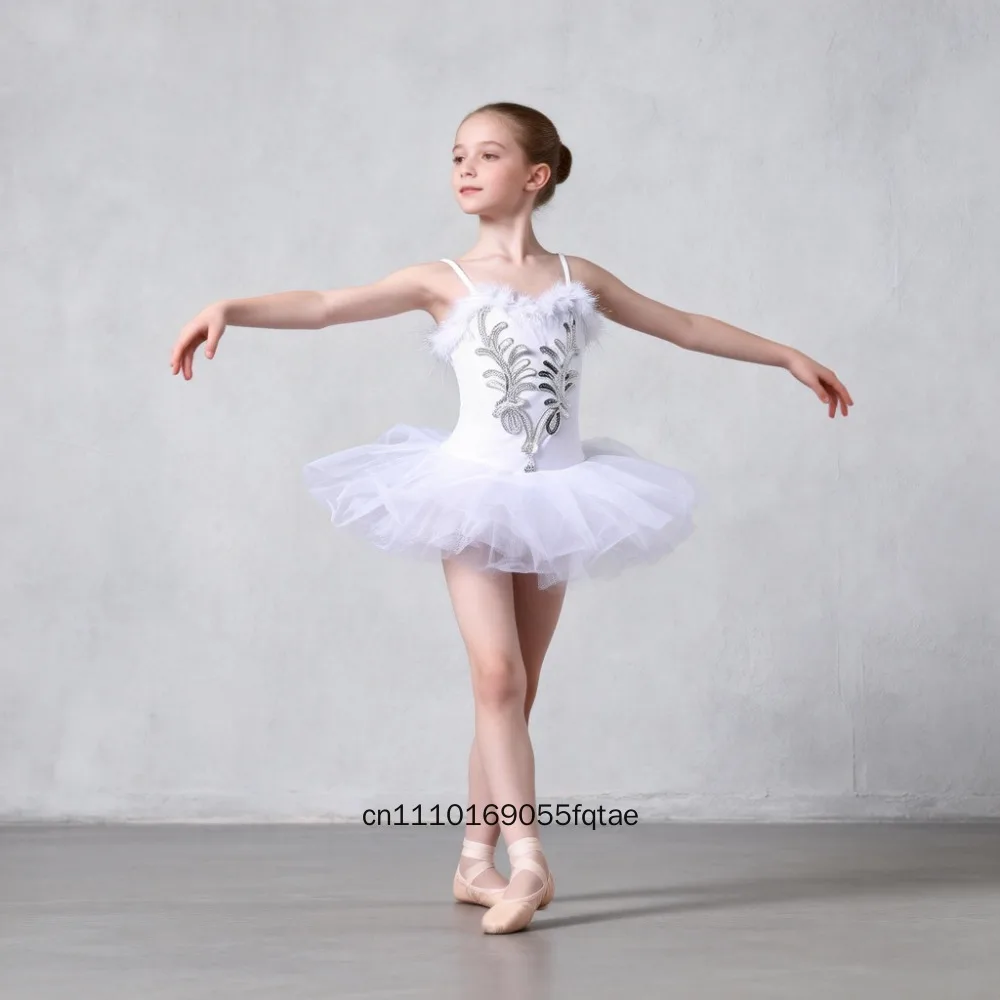 2026 Neues 4-teiliges Ballett-Tutu-Set für Mädchen, Leotard mit Trägern, Tüllrock, Tanzoutfit für Kinder, Performance- und Fotografie-Kostüm – Detail 2