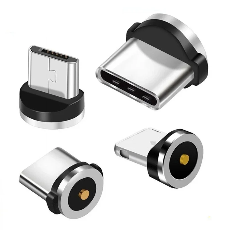 2-6pcs for Mobile Phone Replacement Parts Operate Durable Converter 360 Degree Rotation Magnetic Tips Charging Cable Adapter
