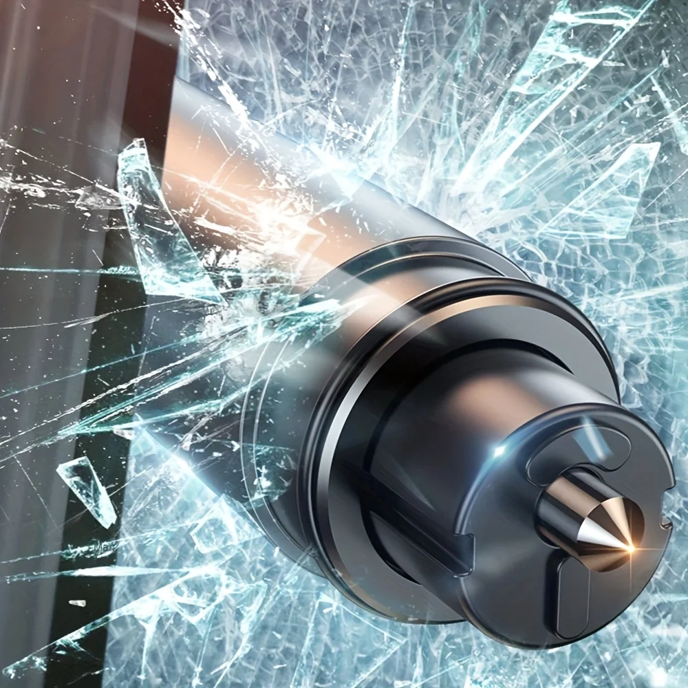 1/2 Set mit zwei Farboptionen zur Auswahl: Auto-Sicherheitshammer mit Fensterbrecher und Gurtschneider, Notfall-Fluchtwerkzeug, tragbarer multifunktionaler Sicherheitshammer, Notfall-Fensterbrecher – Detail 6