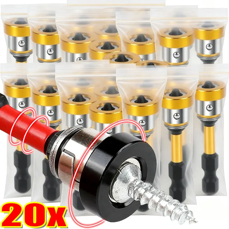 Red Yellow Blue S2 Alloy Steel Screwdriver Bit Magnetic Tip Detachable Shock Proof Reliable Cabinet Home Repair Driving Tool