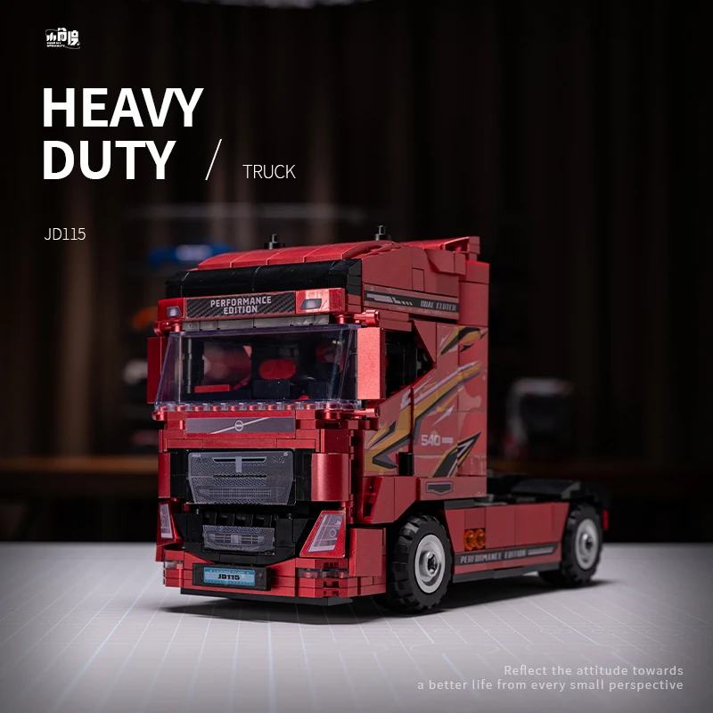 DIY ヨーロッパトラック トラクター 組み立てブロックキット - 頑丈な組み立て玩具、男の子の誕生日/パーティーギフト、車用コレクタブルモデル F