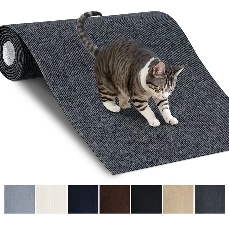Selbstklebende Katzenkratzmatte, zuschneidbarer Katzenkratzteppich, Eckwand, Katzensofa, Möbelschutz (einschließlich 10 Fixierer) – Detail 1