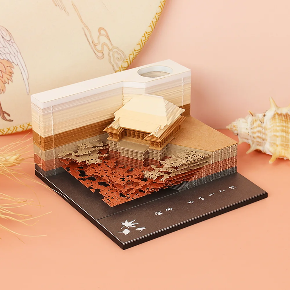 Omoshiroi Block 3D Memo Pad 155 Sheets Kiyomizu Temple Miniature Notepad Architecture 3D Notebook DIY Note Paper Christmas Gift - Image 4